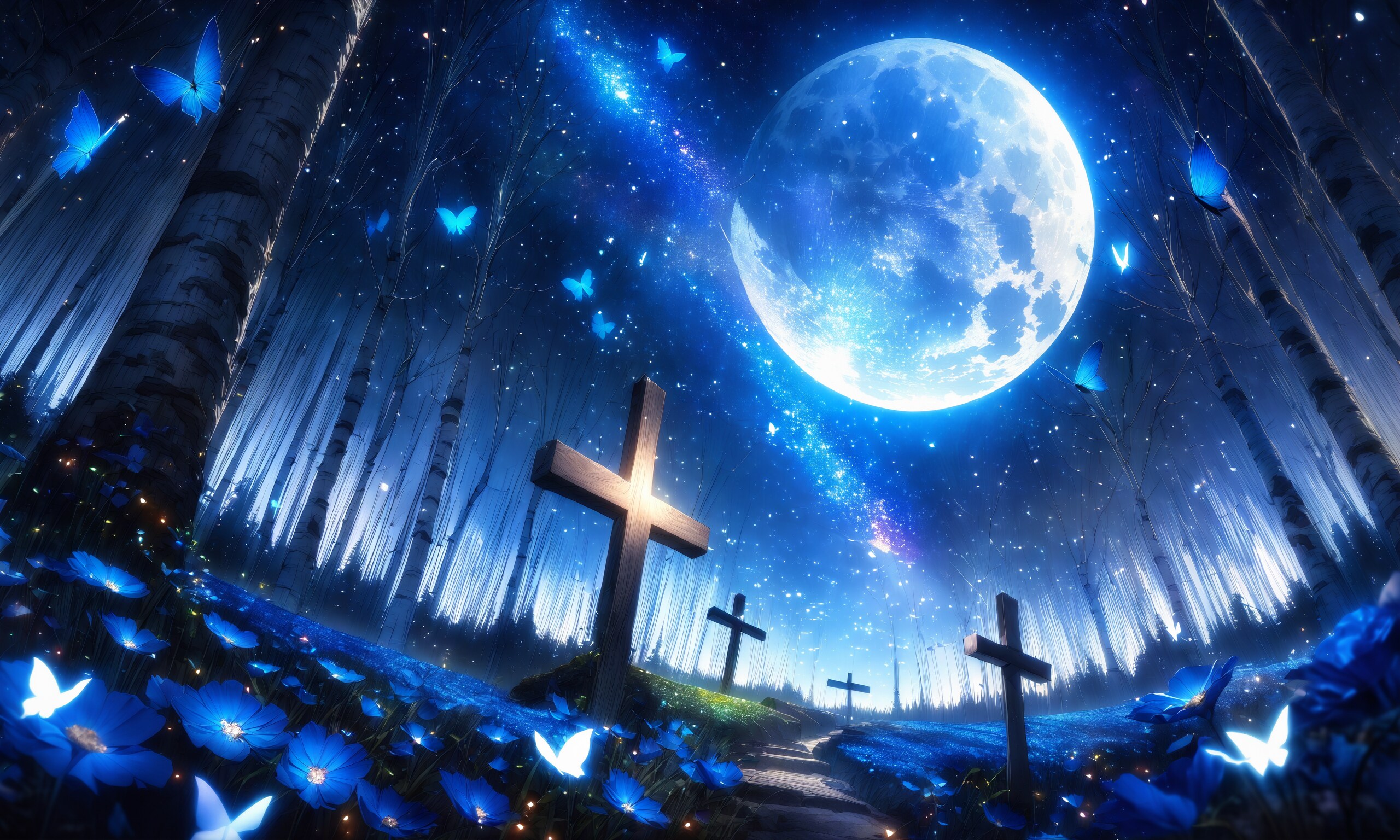 蒼い月の墓場XL | の人気AIイラスト・グラビア