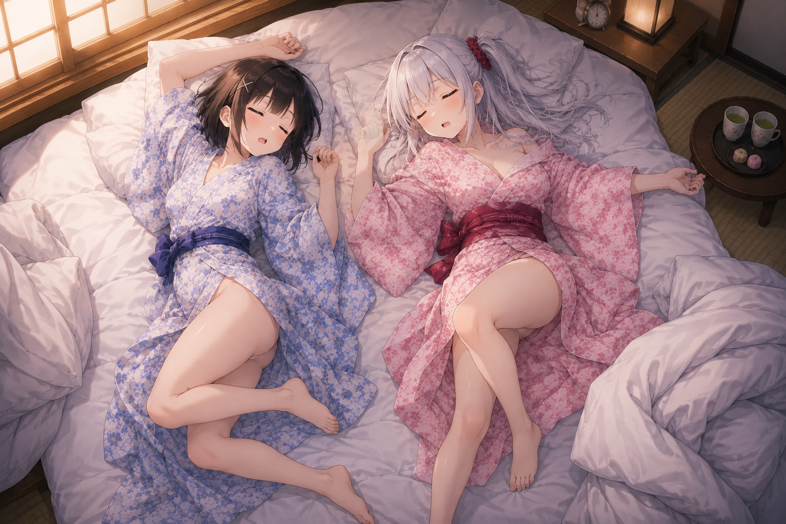 2人とも寝相悪い