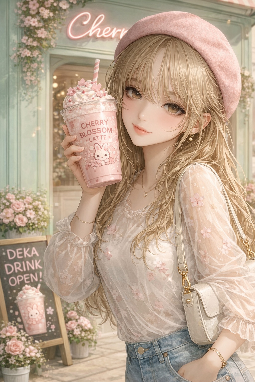 春コーデのインスタ投稿♡