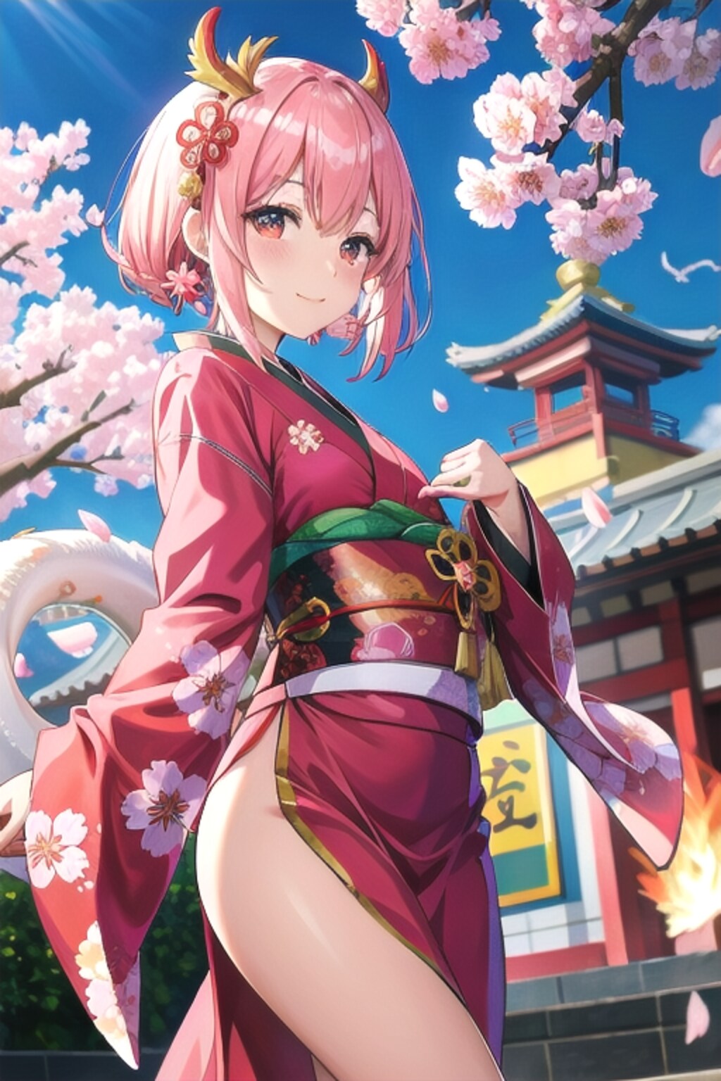 桜着物