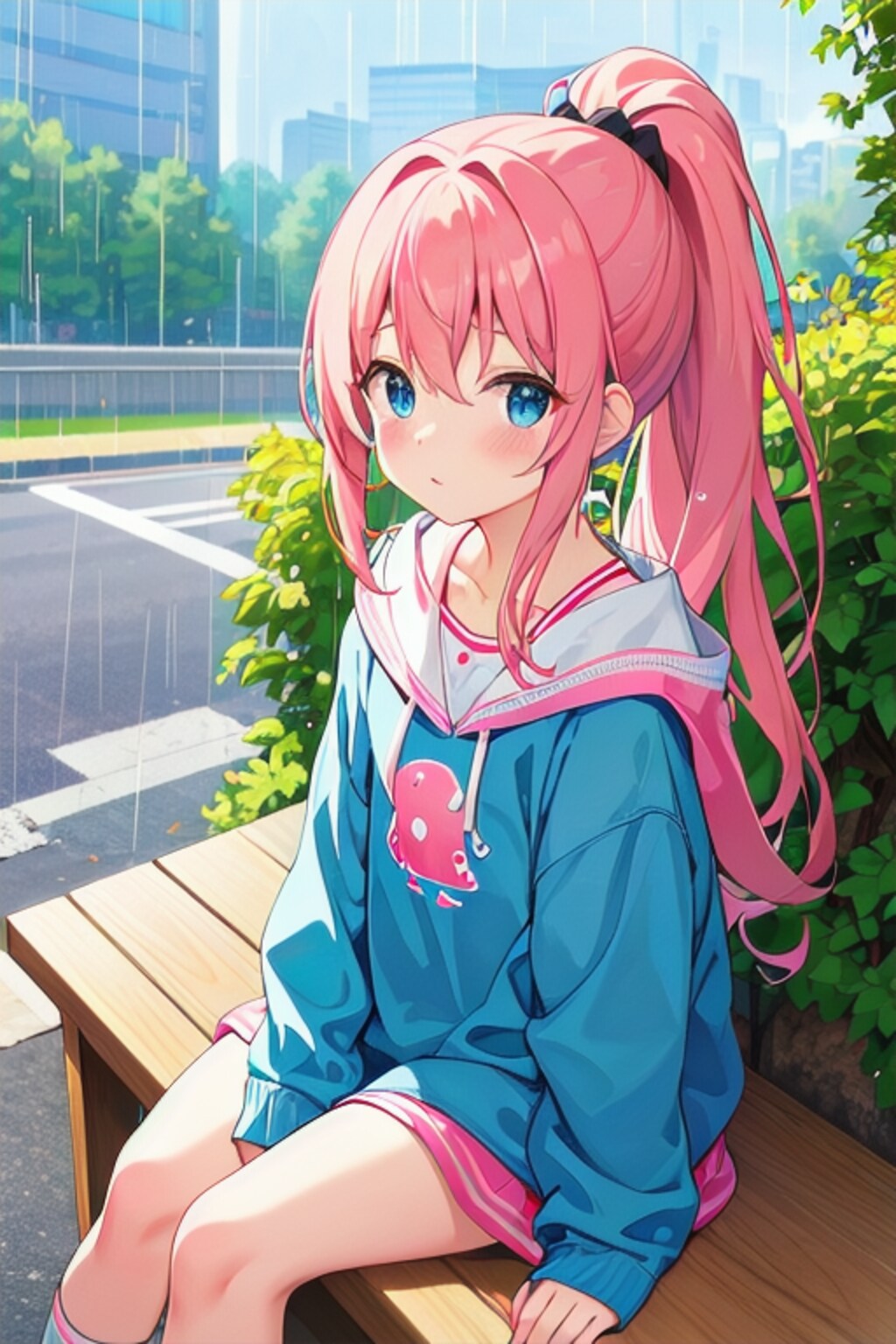 座って僕を見つめている彼女