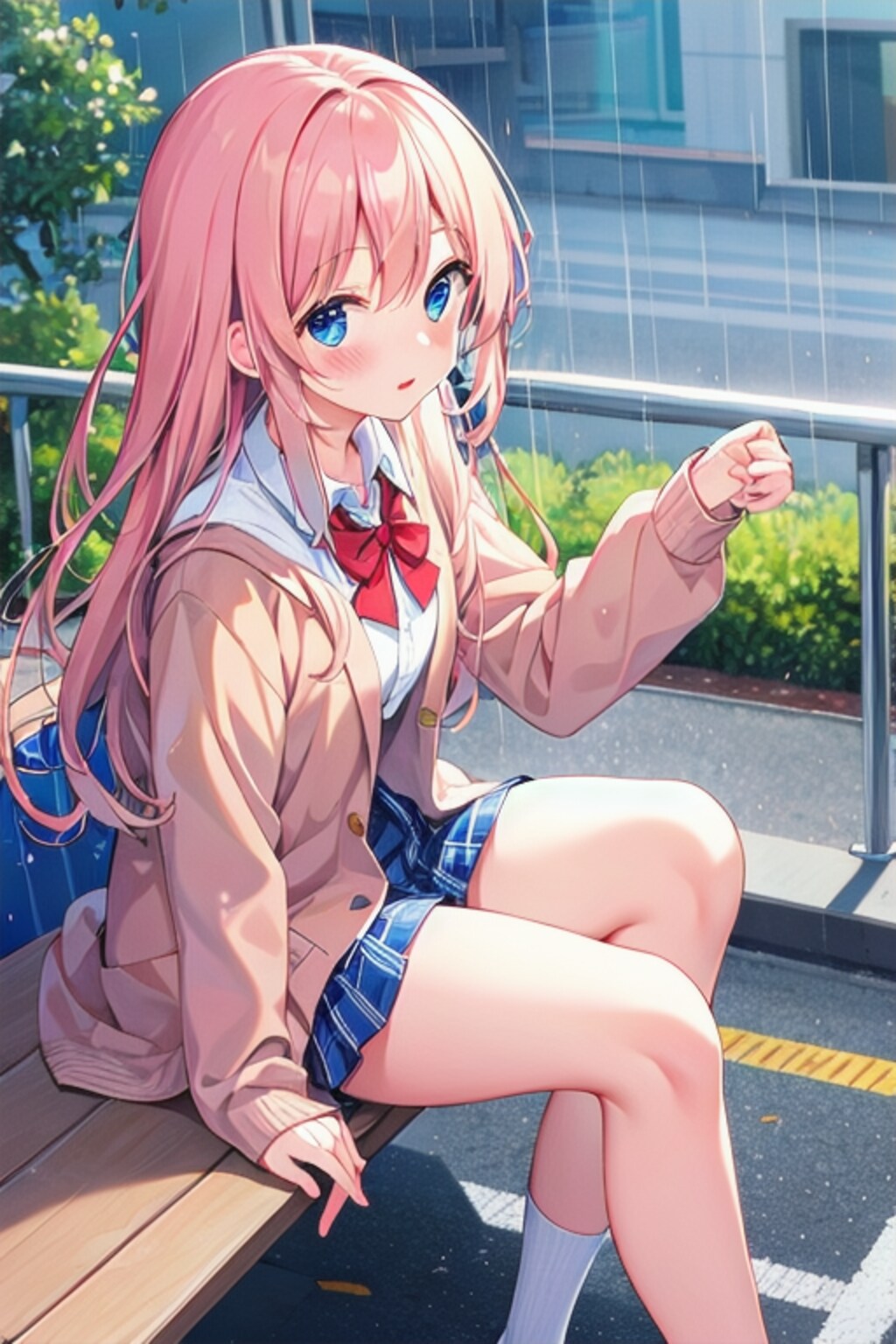 座って僕を見つめている彼女