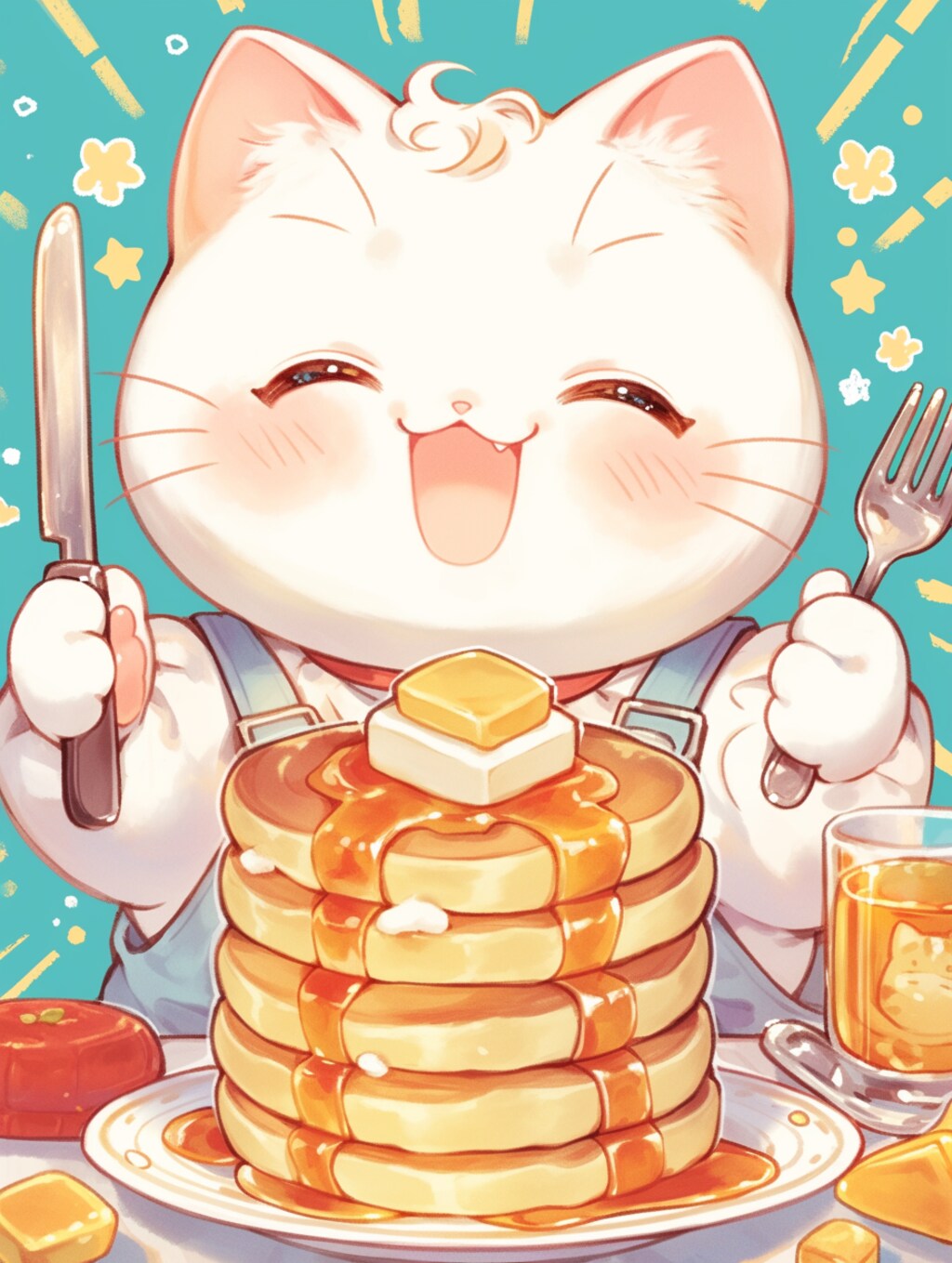 やった〜！今日はパンケーキだ♪