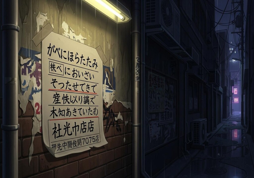 今日は路地裏の紙にいろいろと描かせた