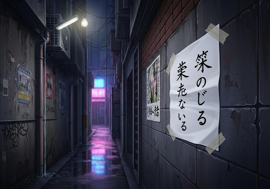 今日は路地裏の紙にいろいろと描かせた