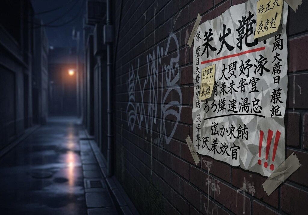 今日は路地裏の紙にいろいろと描かせた