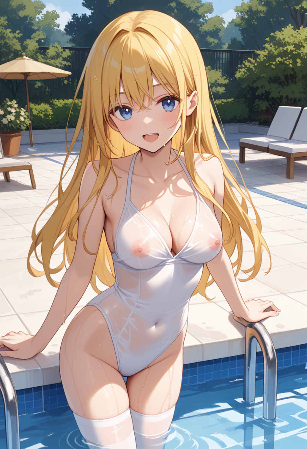 先輩、白スクは透けさせるのがセオリーですよ♪