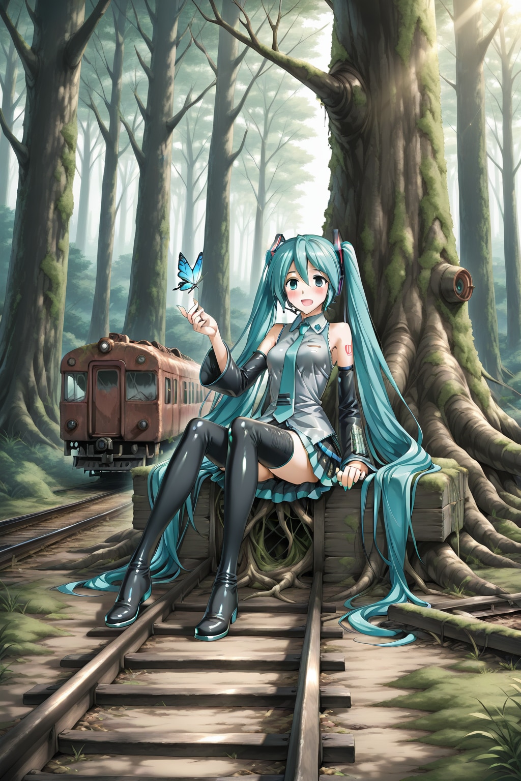 ミクと廃線路 | の人気AIイラスト・グラビア