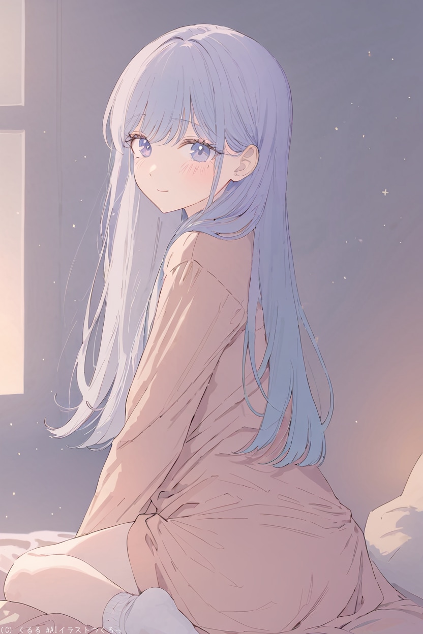 R18過去作品『裸ソックス』を温かみのある少女マンガテイストのイラストへと変化させます❗️⑦ | の人気AIイラスト・グラビア