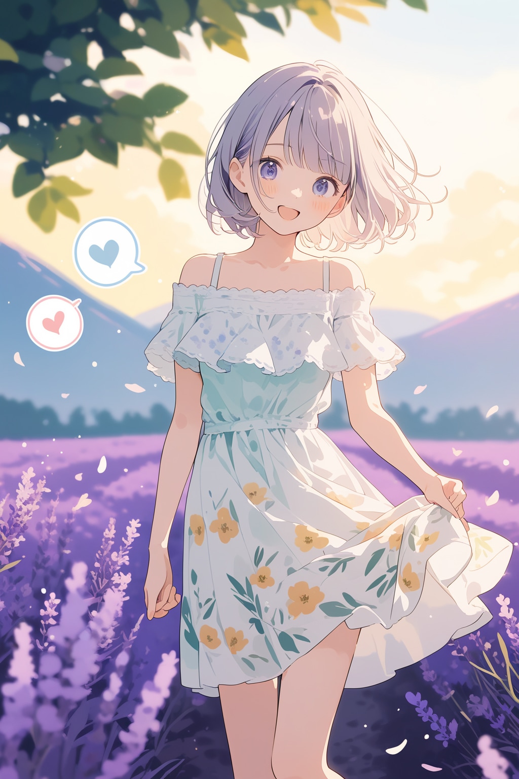 ラベンダー畑で捕まえて | の人気AIイラスト・グラビア