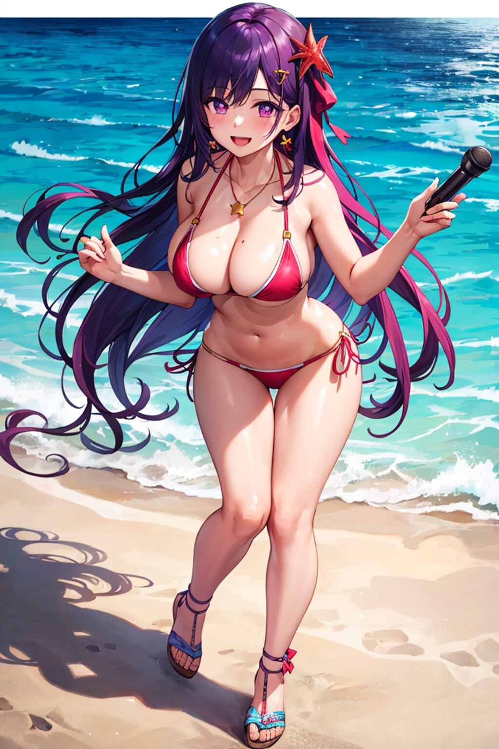 星野アイ　海でライブ