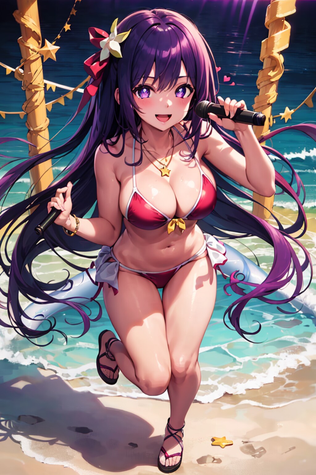 星野アイ　海でライブ