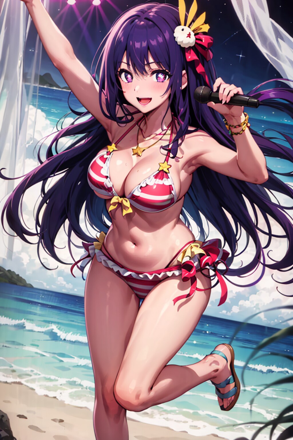 星野アイ　海でライブ