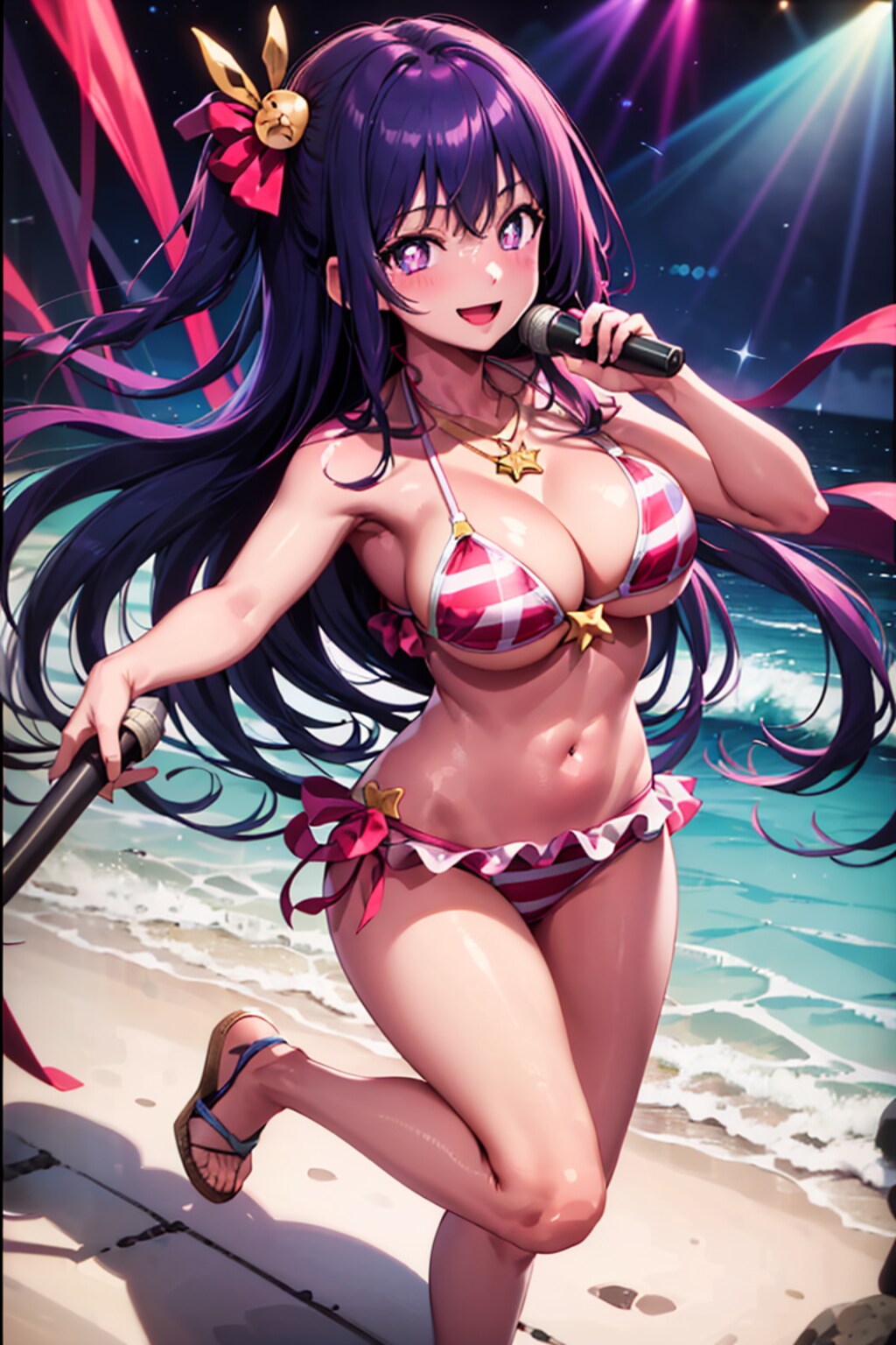 星野アイ　海でライブ