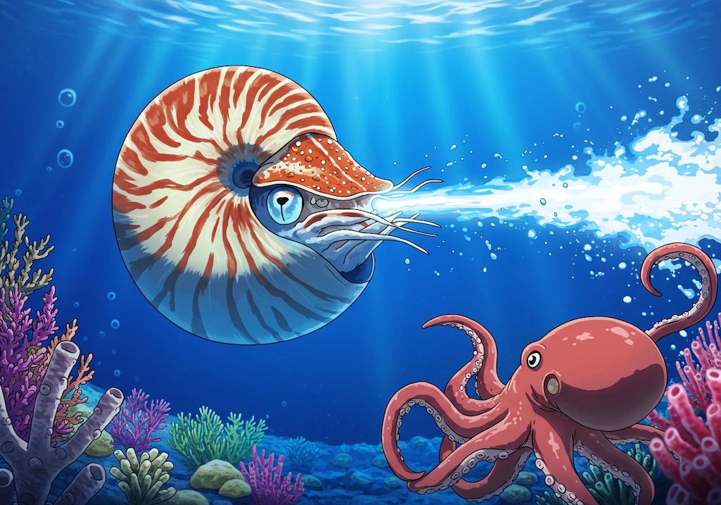 オウム貝とジェット噴流