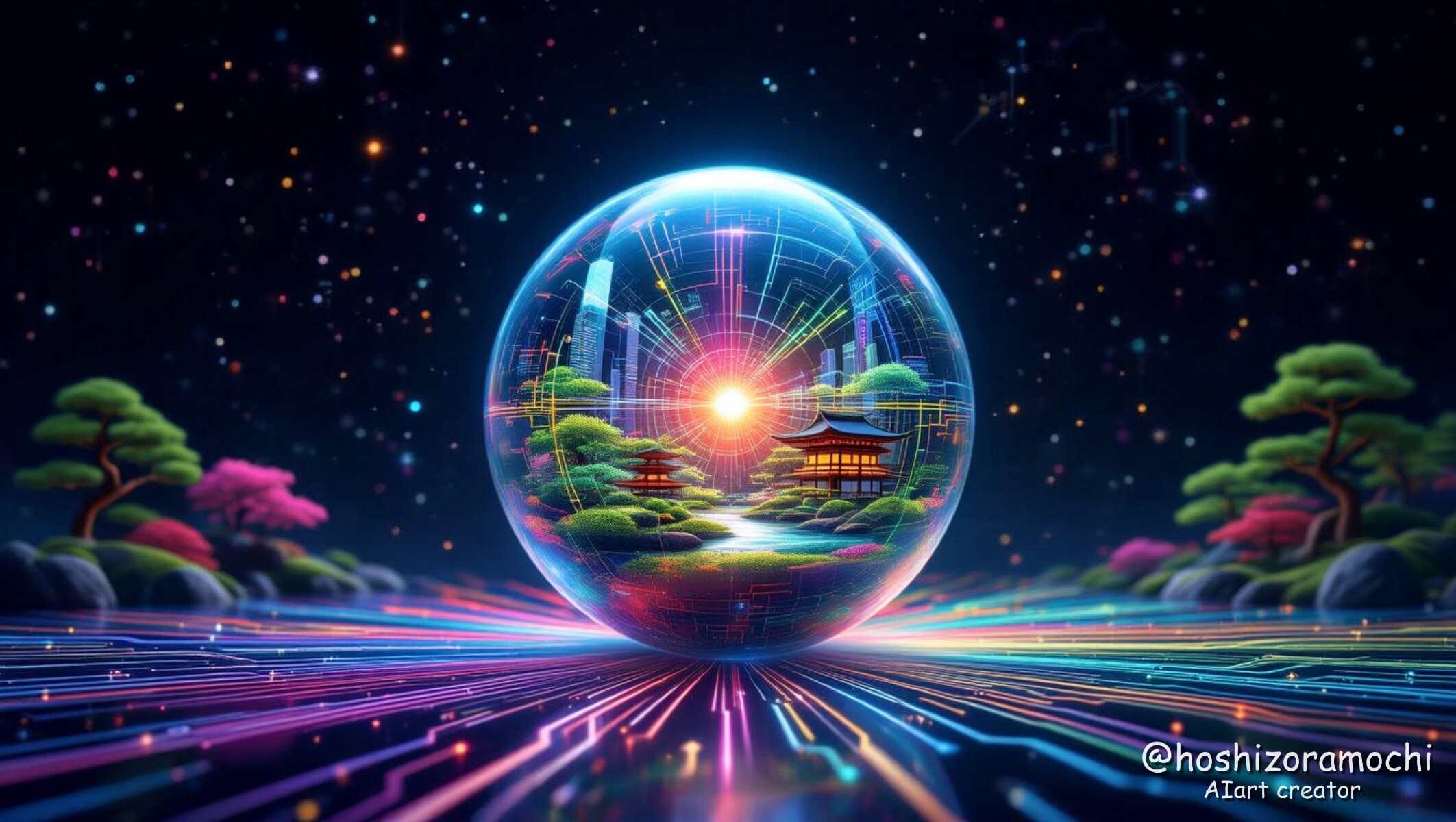 AIのキャンバスは、無限の可能性🌸🏙️🌲 | の人気AIイラスト・グラビア