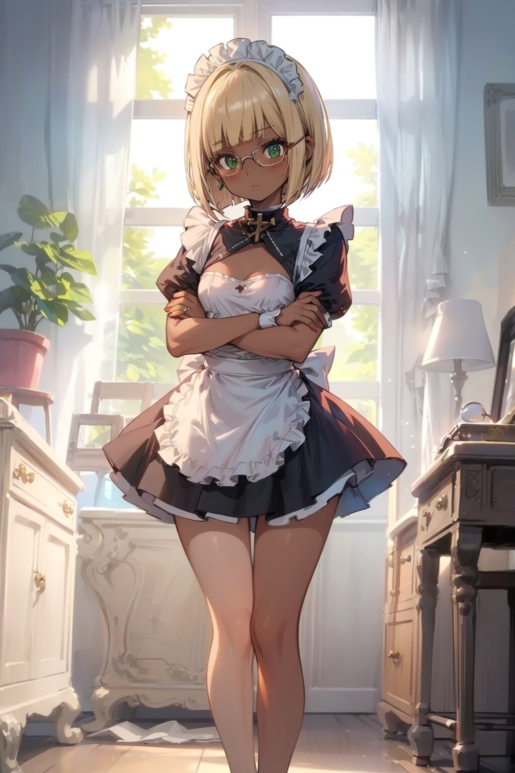 メイドの眼鏡っ娘 | の人気AIイラスト・グラビア