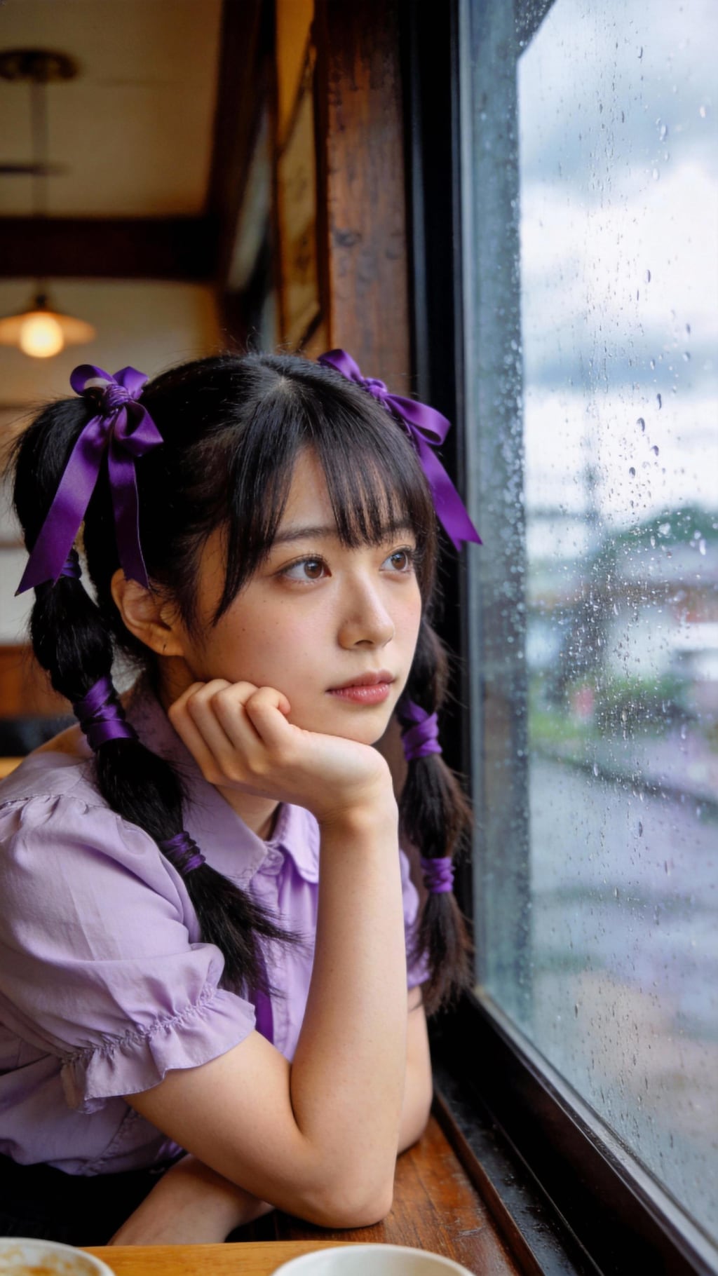 Violet Ribbons in Motion