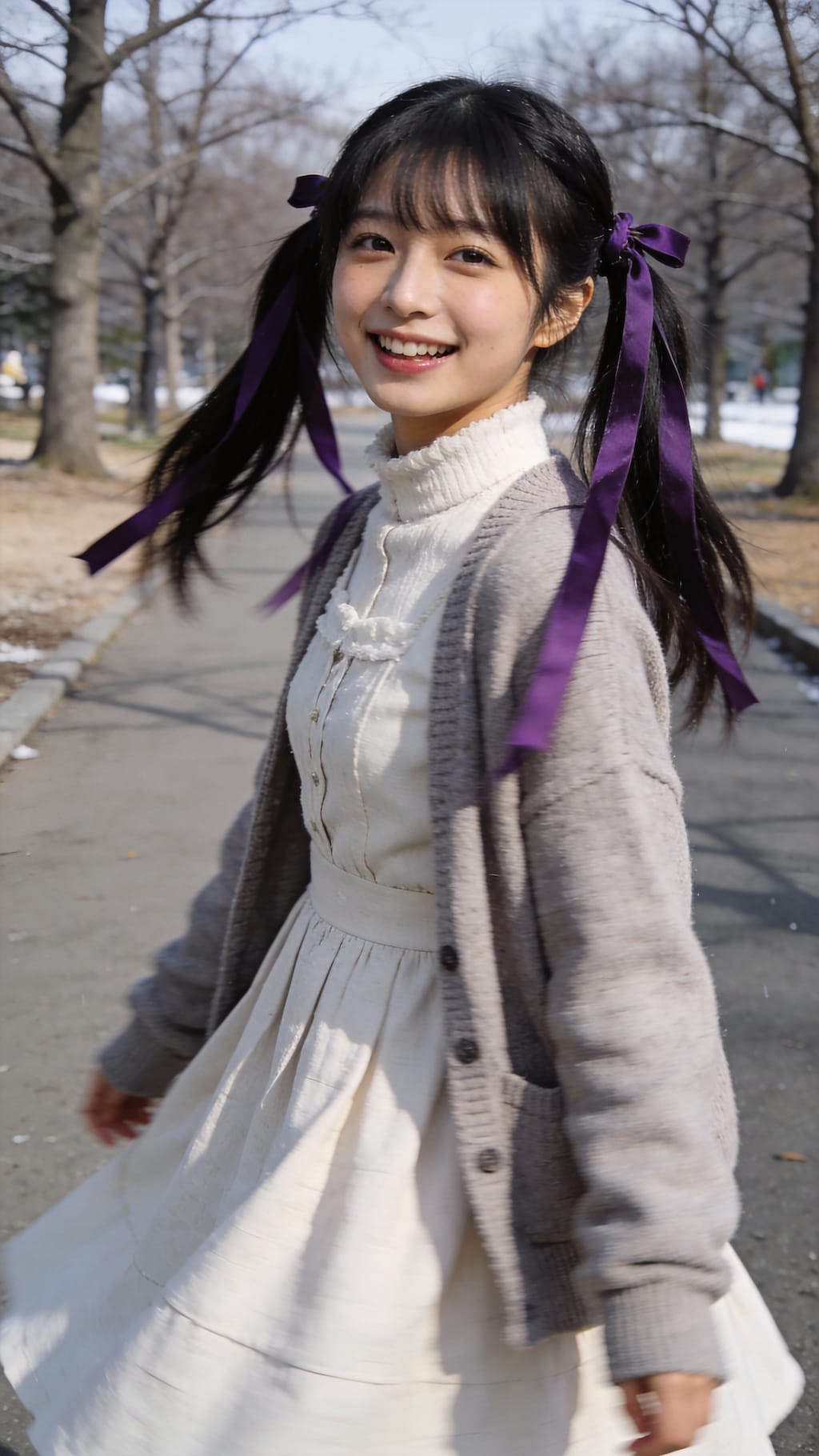 Violet Ribbons in Motion