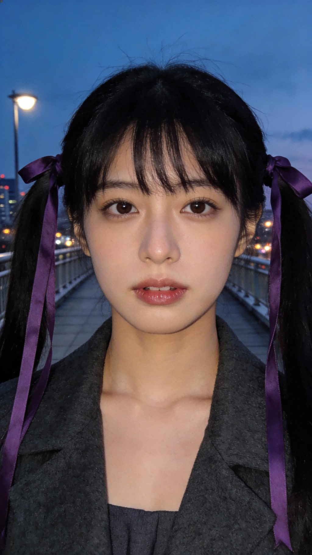 Violet Ribbons in Motion