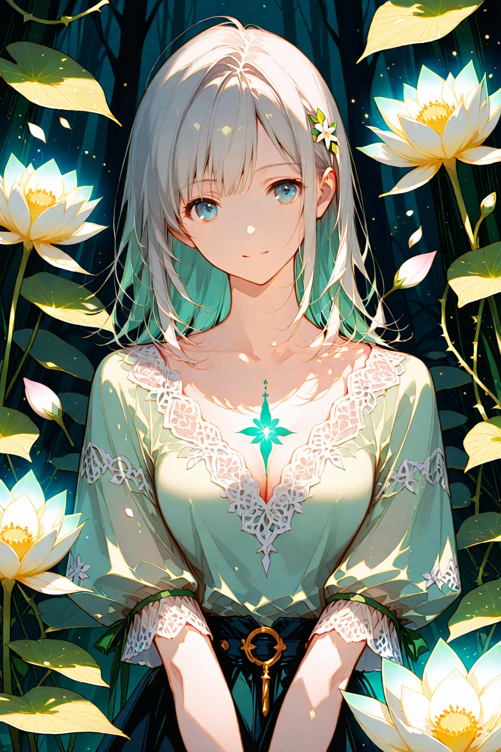 静寂の蕾に座す少女