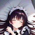 ベッド眠るメイドさん 4枚目