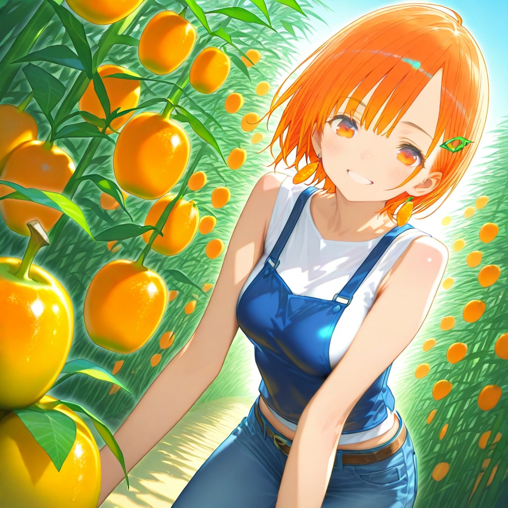 マンゴー果樹園で働くソレイユさん