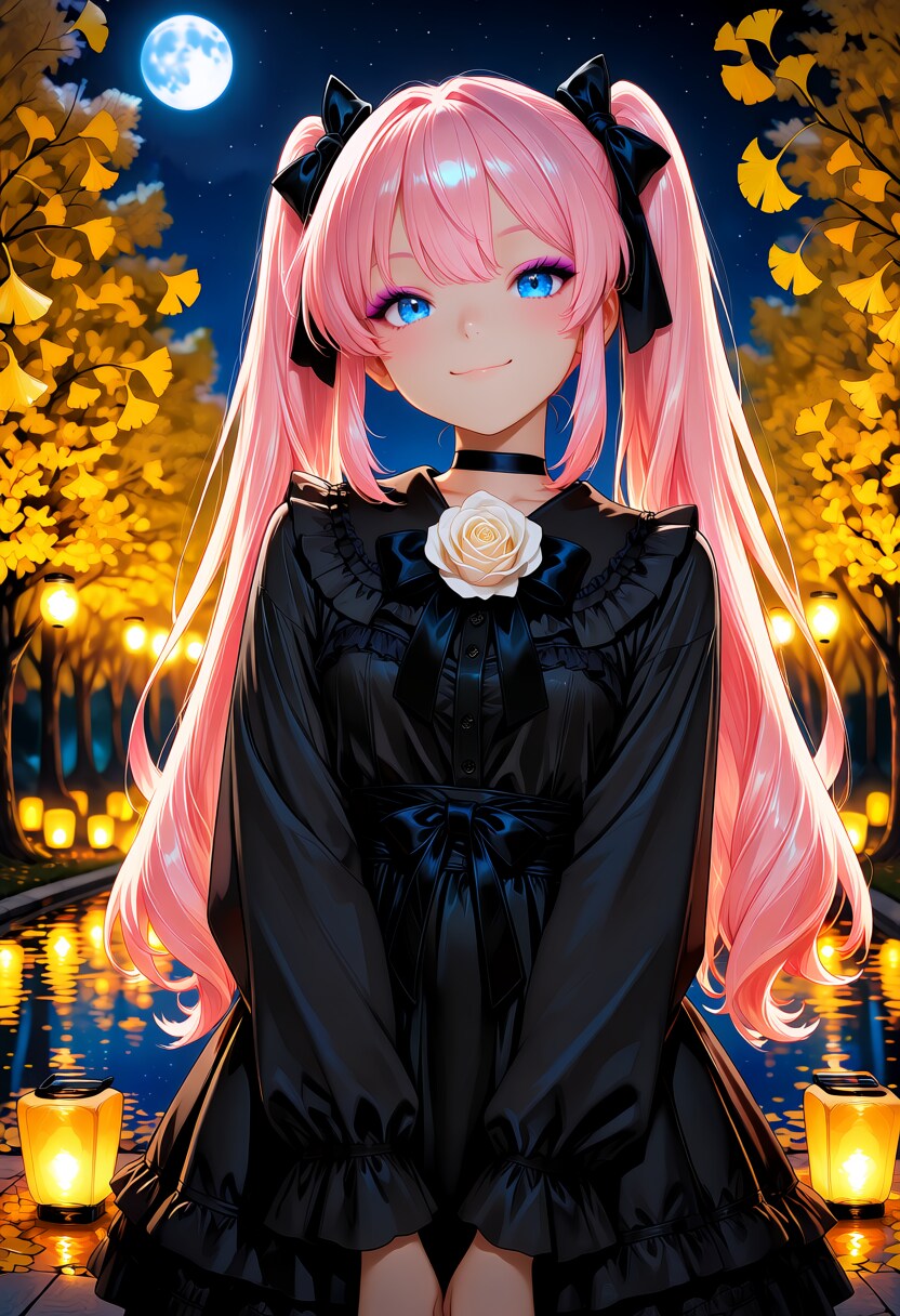 秋、夜の公園。 | の人気AIイラスト・グラビア