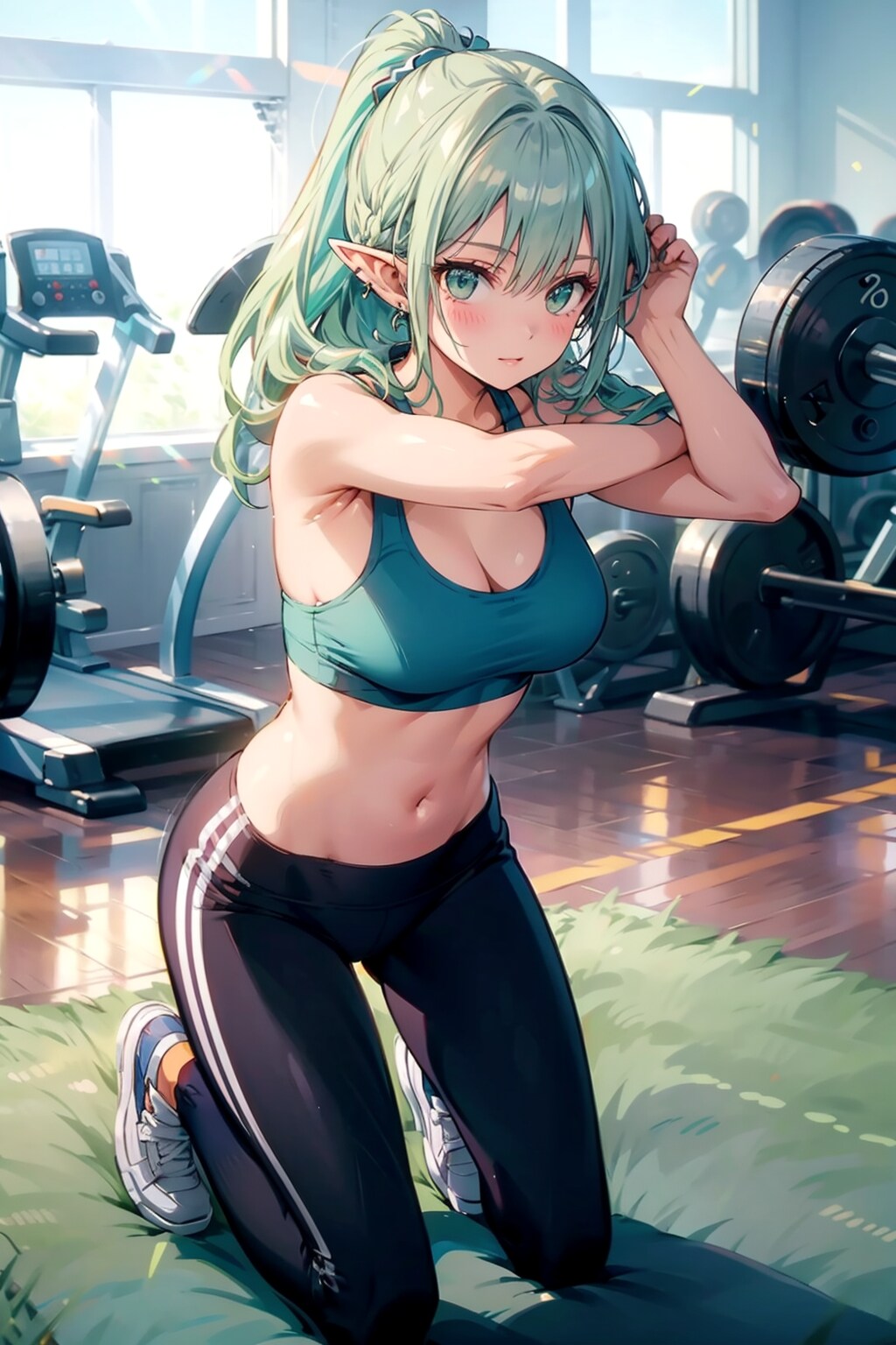 (失敗)トレーニングジムでのエルフの女の子