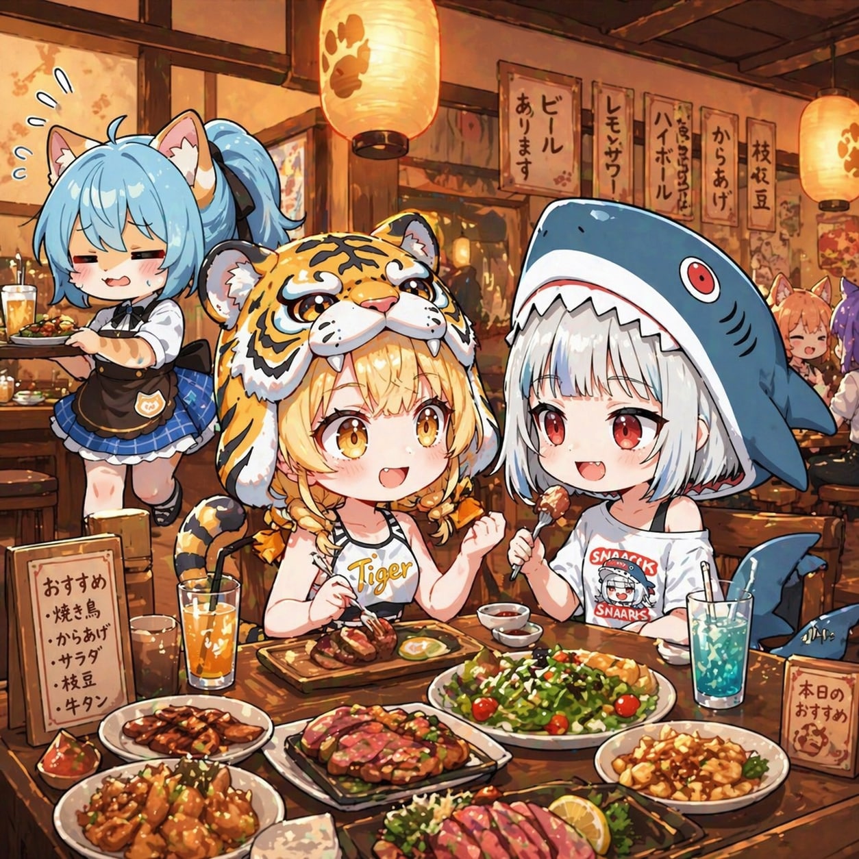 GWの計画をする虎娘ちゃんとサメ美ちゃん | の人気AIイラスト・グラビア