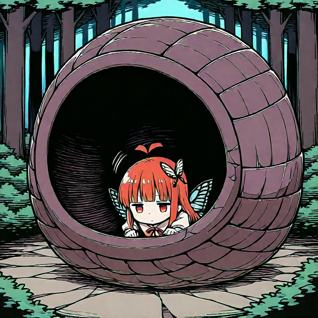 繭（？）から出てきた蝶少女