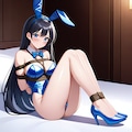 青バニーガール緊縛 12枚目