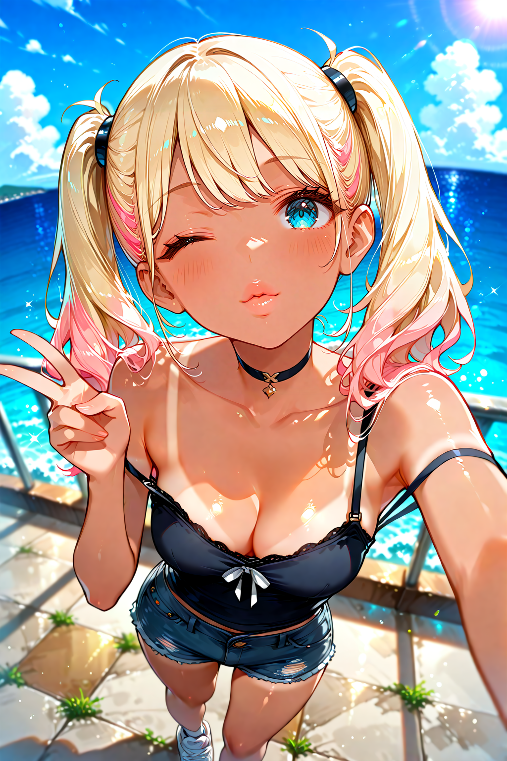 『海に来た♡』