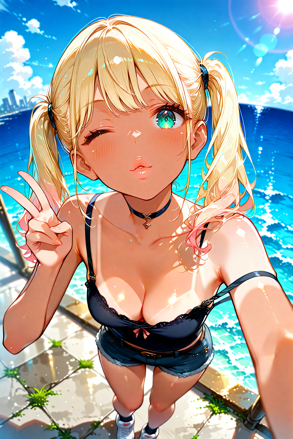 『海に来た♡』