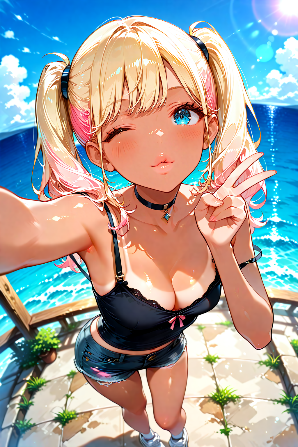 『海に来た♡』