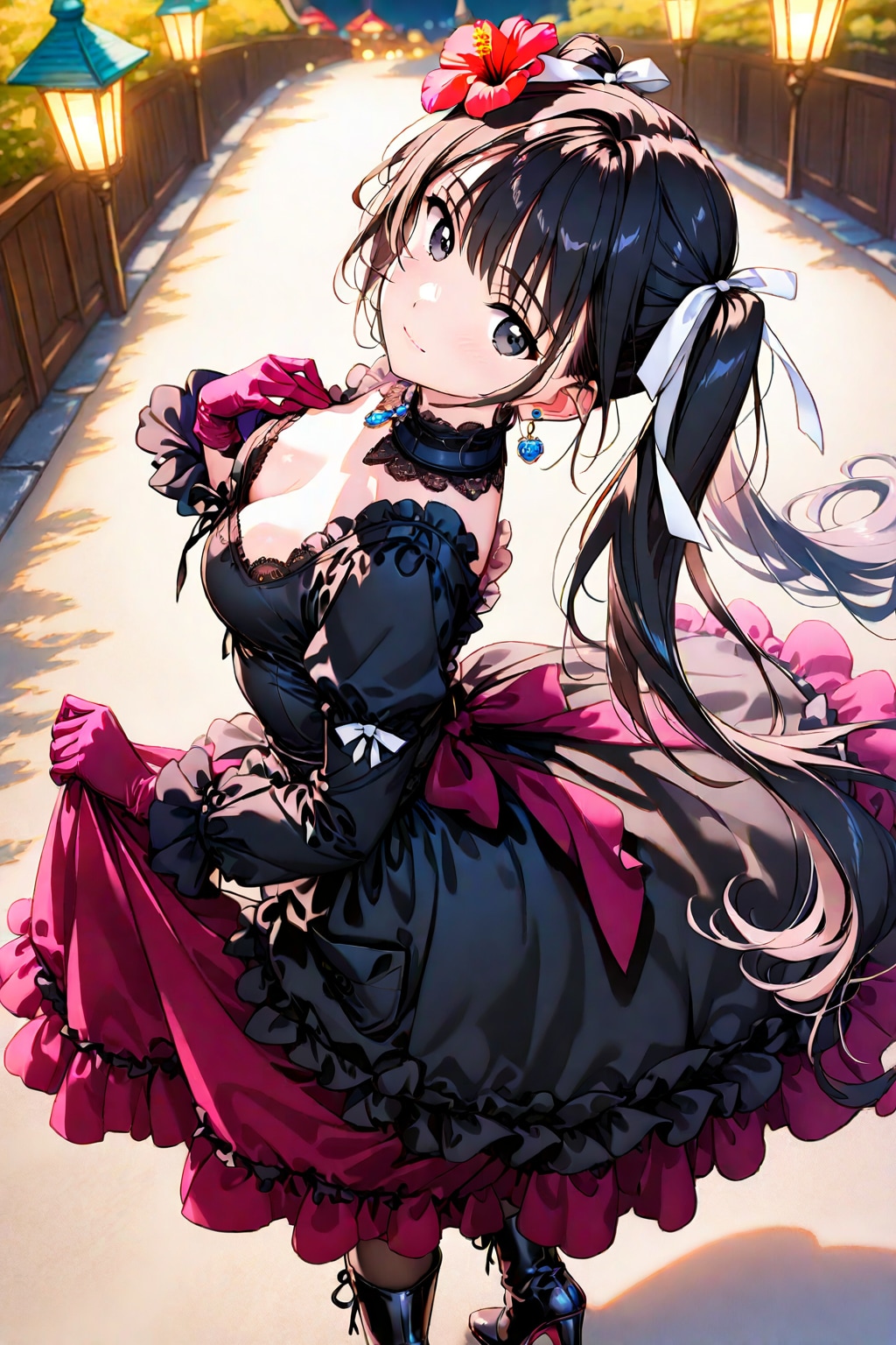 絵梨奈ちゃん❤️桃華ちゃんのWヒロインでゴシックファッション❤️理愛さんの先輩の菜々絵さんが待つ古民家カフェへ向かう道中のシチュエーション❤️