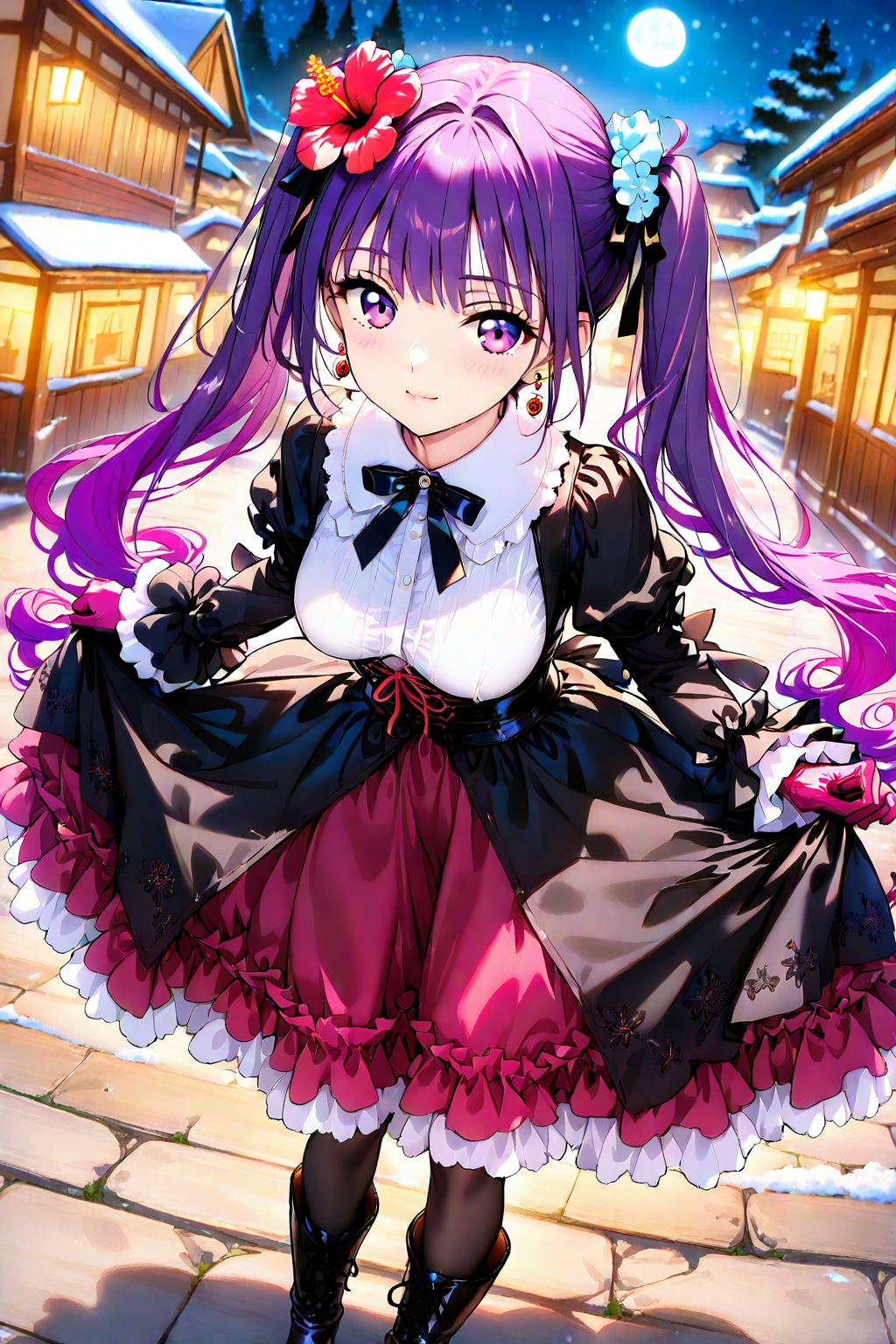 絵梨奈ちゃん❤️桃華ちゃんのWヒロインでゴシックファッション❤️理愛さんの先輩の菜々絵さんが待つ古民家カフェへ向かう道中のシチュエーション❤️