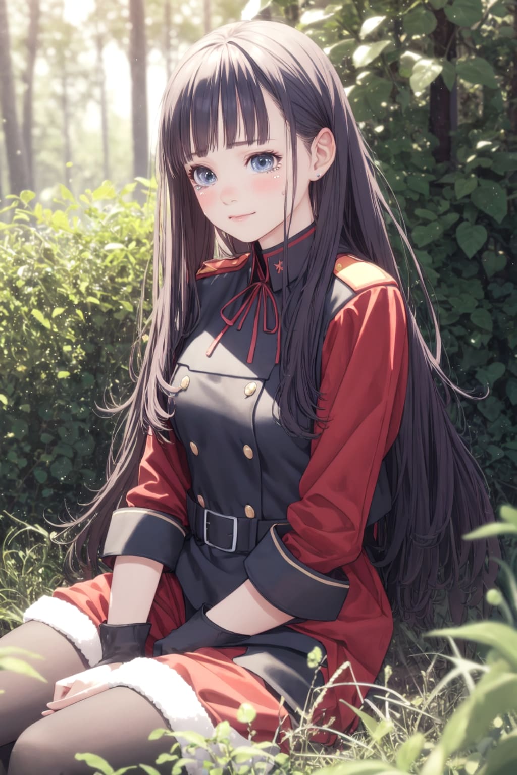 涙を流す軍服少女 | の人気AIイラスト・グラビア