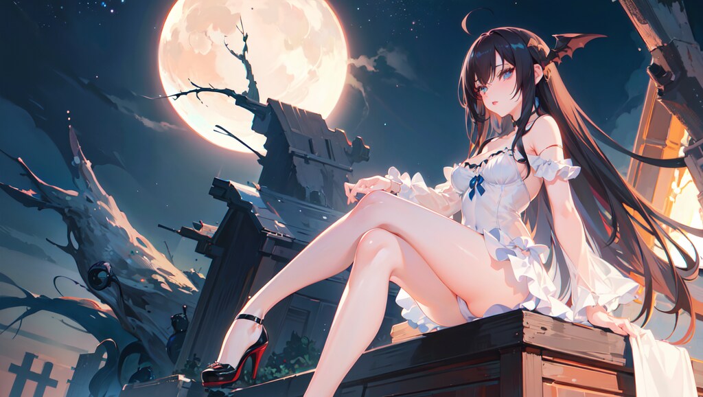 月と廃墟とふとももももも