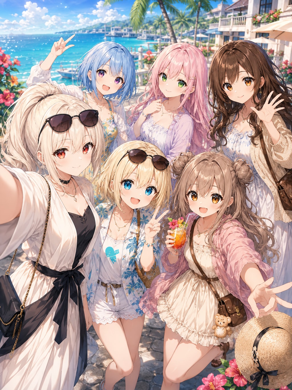 南国リゾートで6人セルフィー🌴✨