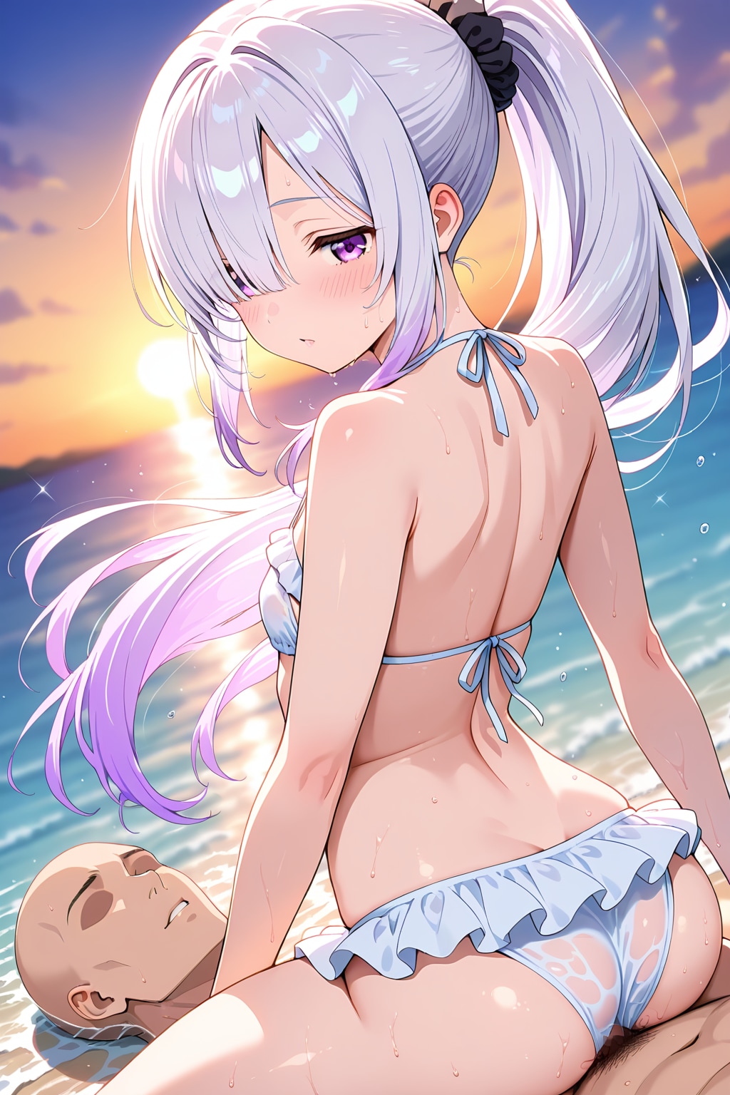 メカクレ薄紫髪ちゃん22（H）