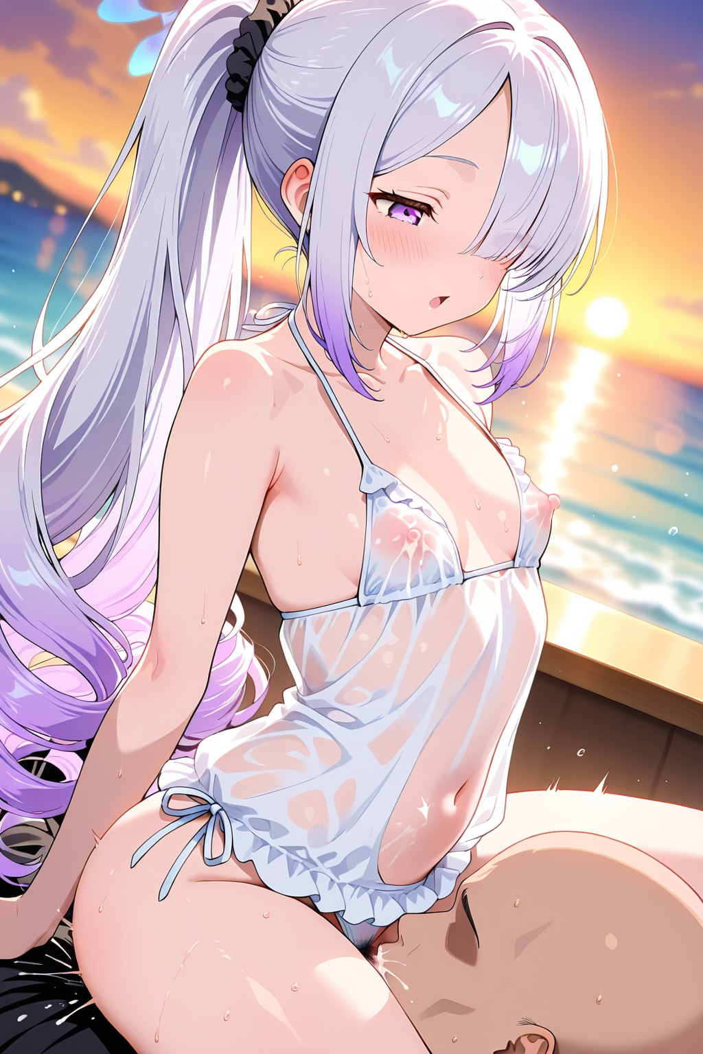 メカクレ薄紫髪ちゃん22（H）