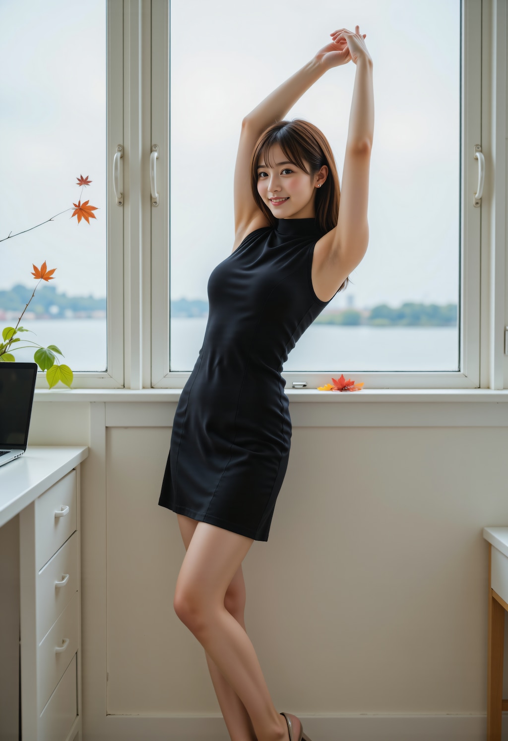 ストレッチするOL
