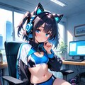 cat headphone girl 2枚目