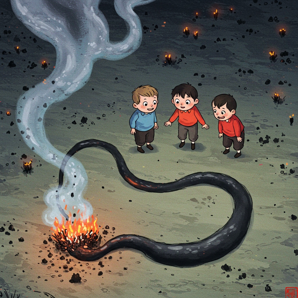 ヘビ花火を100個いっぺんにやってみた