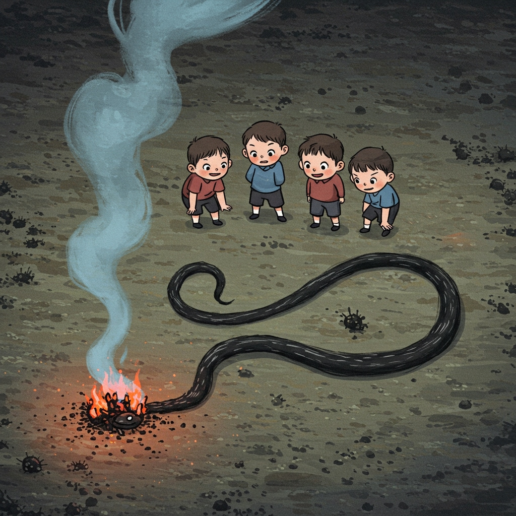 ヘビ花火を100個いっぺんにやってみた