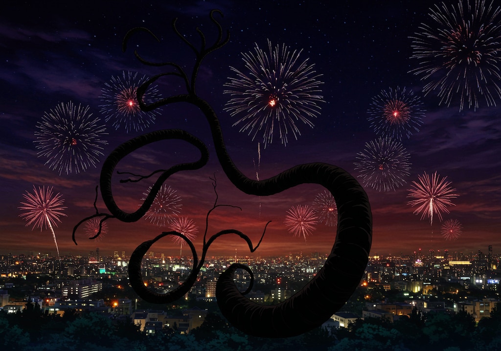 ヘビ花火を100個いっぺんにやってみた