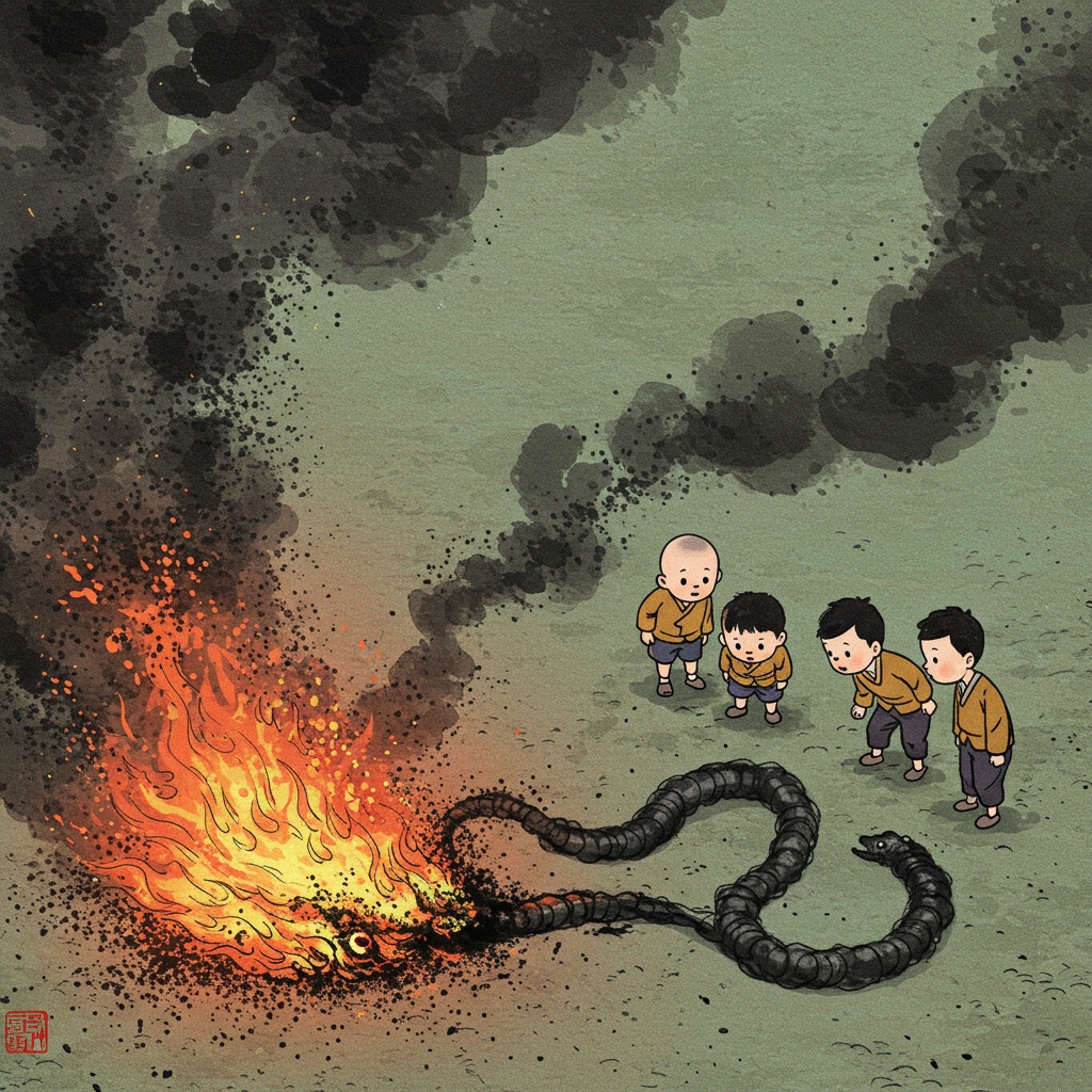 ヘビ花火を100個いっぺんにやってみた