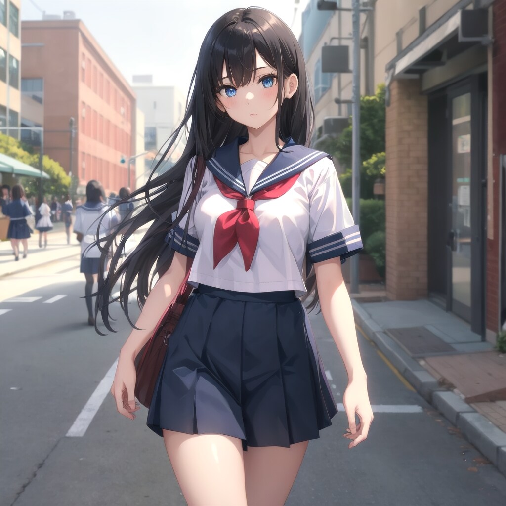 学校の通学路で | の人気AIイラスト・グラビア