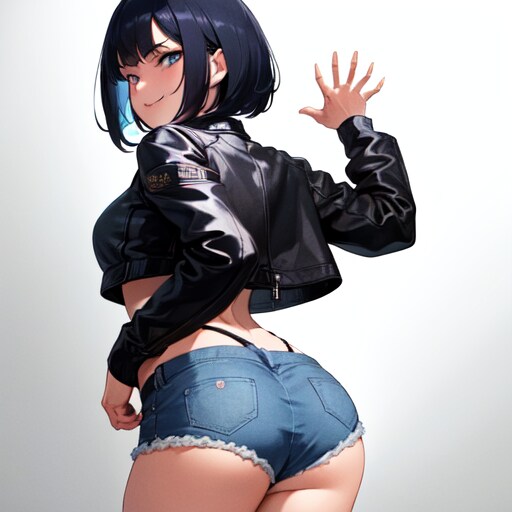 ショートパンツをはいた女の子が投薬する